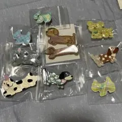 ミニチュアダックスのベビーヘアクリップ10個セット　ヘアピン　犬　動物