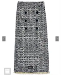 GRL ツイードバックスリットフリンジタイトスカート[gm632] M