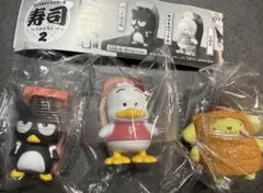 サンリオキャラクターズ　寿司2 バッドばつ丸　あひるのペックル　ポムポムプリン