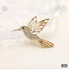 ハチドリ型 ピン ブローチ 　ゴールド