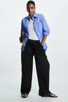 COS WIDE LEG TAILORED TROUSERS BLACK 38