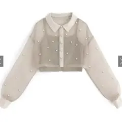 新品未使用　GRL パールオーガンジーシャツ×キャミセットアップ グレイル