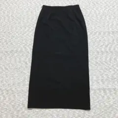 【新品タグ付】GU カットソーナローミディスカート S ブラック スリット