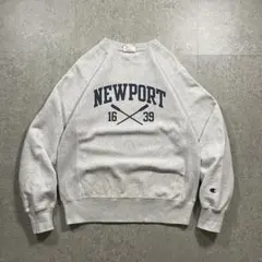 Championリバースウィーブニューポートカレッジ スウェットL霜降りグレー