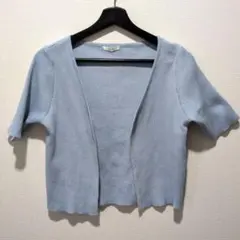 après jour 半袖カーディガン ライトブルー　LL