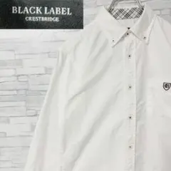 ブラックレーベルクレストブリッジ 長袖シャツ BDシャツ 刺繍ロゴ ホワイト Mのサムネイル
