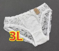 XXL 3L かわいい！清楚系白リボンレースショーツ