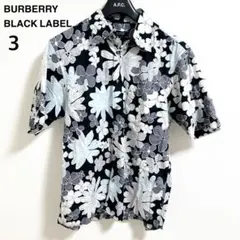 BURBERRY BLACK LABEL アロハシャツ　フラワー　ブルー
