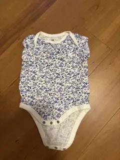 【美品】GAP kids花柄ロンパース ホワイト/ブルー