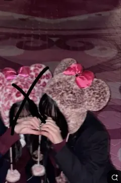 レオパード柄 ミッキー ピンクリボン ファンキャップ ディズニー