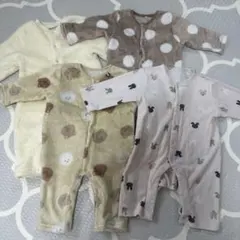 ベビーロンパース フリース素材/60,70,80 4枚