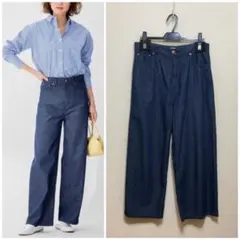 大きいサイズ 23区DENIMライトオンスデニムワイドパンツ(自由区ICB組曲)