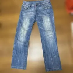 CHEAP MONDAY デニムパンツ スカルパッチ 赤耳 - メルカリ