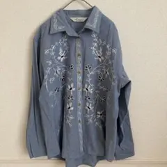 Hapon URBANE FASHION 刺繍シャツ LL昭和レトロ 美品