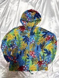 総柄 ジップアップ ジャケット L マルチカラー コットン100％ 個性派 古着