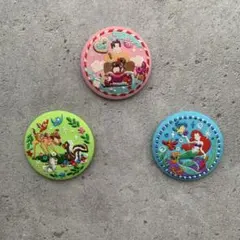〖匿名配送〗ディズニー　刺繍缶バッチ　3個セット