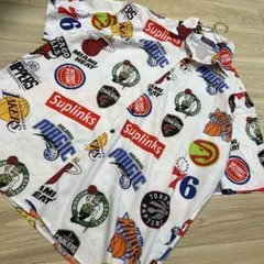 【NBA】ktt 開襟 シャツ　総ロゴ　y2k 古着　ヴィンテージのサムネイル
