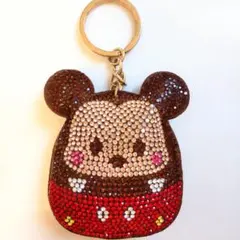 ディズニー ミッキーマウス キラキラ ラインストーン キーホルダー