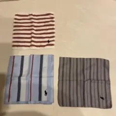 ストライプデザイン ハンカチ 3枚セット