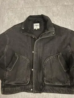 ZARA ブラック デニムジャケット 短丈 レディースXL