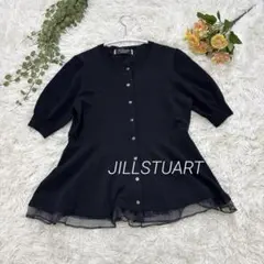 『美品』JILLSTUART ペプラムニット チュール パフスリーブ 黒 F