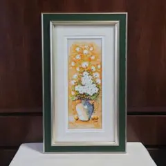 絵画 油絵額装 R.Park R.Park 油彩画 黄色の薔薇 花瓶 額縁付き - メルカリ