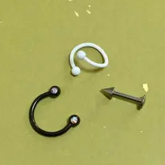 モノトーンボディピアス★3個セット