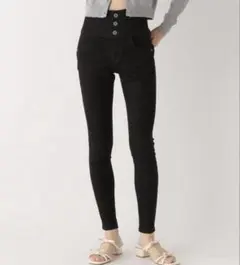 Heather ヘザー ISKO イスコ ハイウエストスキニー　ブラック　XS