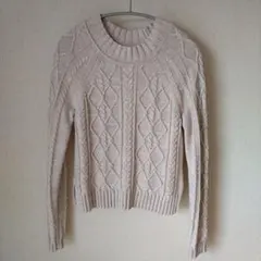 線100%＊GAP コットンニット ケーブル編み オートミール XS