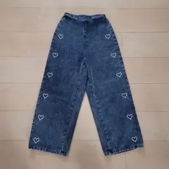ハート柄刺繍入り デニムパンツ 140cm