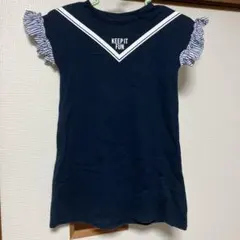 ベルメゾン　ネイビー 半袖ワンピース 120