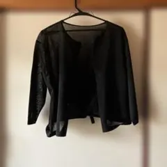 ブラック Mサイズ カーディガン 後ろリボン付き