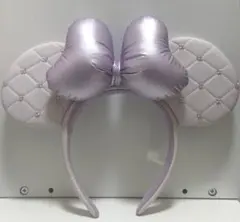 東京ディズニーリゾート ミニー キルティング カチューシャ　パープル　デイジー