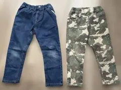 美品！BREEZE LAGKAW 110デニム＆迷彩パンツ2本セット