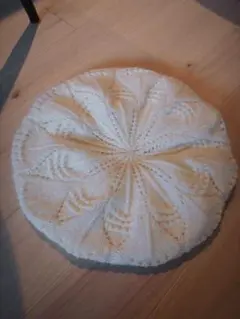 ホワイト編み ベレー帽