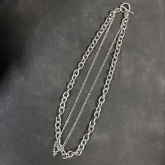 シルバー チェーンネックレス 多層式
