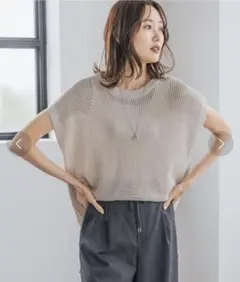 洗えるメッシュプルオーバーフレンチスリーブ