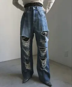 【新品】Ameri WIDE DAMAGE DENIM PANTS 26インチ 2026年最新】WIDE damage denim pants ameriの人気アイテム - メルカリ