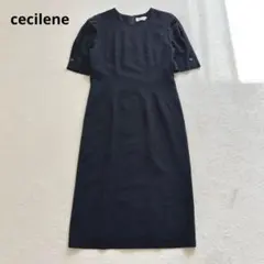 セシレーヌ　ブラックフォーマル　ワンピース　半袖　9号　M相当　礼服　日本製