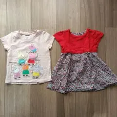 NEXT Peppa Pig Tシャツと花柄ワンピース２着セット （6〜9ヶ月）