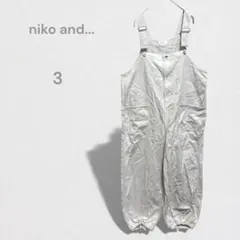 ニコアンド サロペット ホワイトデニムオーバーオール ゆったり カジュアル 3