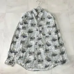 WoolLich ウールリッチ USA製 フィッシング柄 長袖シャツ XLサイズ