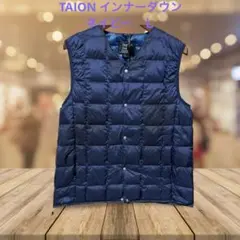 タイオン　Vネックボタン　インナーダウン　ベスト　TAION-001