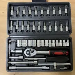 ソケットレンチセット 46点 工具セット DIY 整備 修理 ラチェットセット