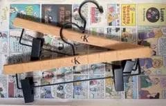 CK★カルバンクラインハンガークリップウッド木製パンツスカートスラックススーツ