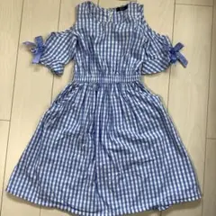ギンガムチェック オフショルダー ワンピースのサムネイル