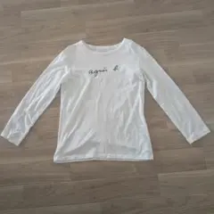 agnès b. ホワイト 長袖Tシャツ サイズ2