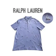RALPH LAUREN ヨット刺繍　半袖　ポロシャツ ライトブルーのサムネイル