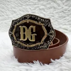 美品 ドルチェ&ガッバーナ D&G ベルト レザー ブラウン 85cm