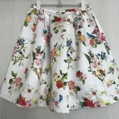 【美品】Chesty 花柄&鳥デザイン フレアスカート